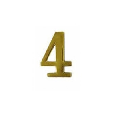 Цифра дверн.  "4" (золото) клеевая основа