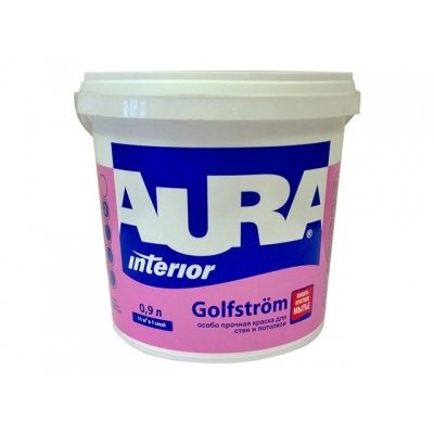 Краска моющаяся для кухни и ванной Aura Interior Golfström белая (0.9 л)