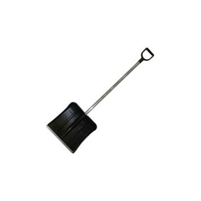 Лопата для снега пластмассовая Авто-Витязь 38*36 с планкой,алюминиевый черенок d32,V-образная ручка