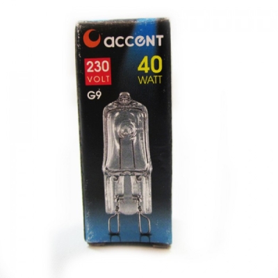 Лампа галогеновая Акцент JCD 230В  40W G9 CL капсульная прозрачная