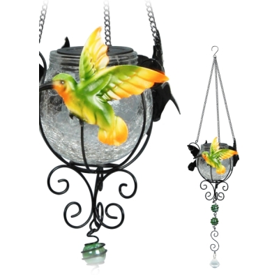 Светильник садовый Прозрачная ваза с метал. декором на солнечн. батареях Космос KOC_SOL384