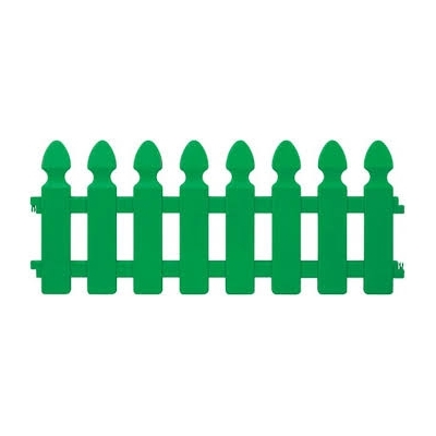 Забор декоративный пластиковый  Штакетник 4 секции, 2м, зеленый