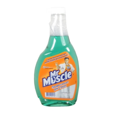 Средство для мытья стекол Мистер Мускул Профессионал с нашатырным спиртом 500 мл запаска (зеленый)