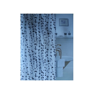 Штора для ванной ZALEL Links 180х200см черно-белая