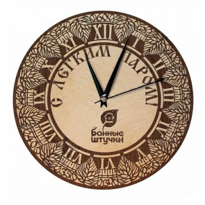 Часы Банные штучки-32195 для сауны, "Березовые листья" 27см