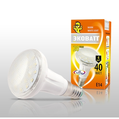 Лампа светодиод. ECOWATT R50 230В 4(40)W 2700K E14 теплый белый свет, рефлекторная