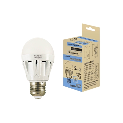 Лампа Народная светодиодная НЛ-LED-A60 5 Вт-6000 К-Е27 60х105