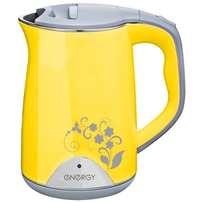 Чайник ENERGY E-272 1,5л, диск, двойной корпус сталь/пластик, желтый
