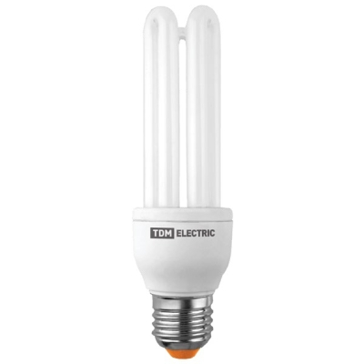 Лампа энергосберегающая КЛЛ-3U-15 Вт-4000 К–Е27 41х141 мм TDM Еlectric