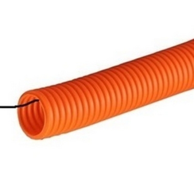 Труба гофр.ПНД d 25 с зондом (75 м) легкая оранжевая TDM