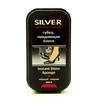 Губка широкая Silver, придающая блеск, черная PS3102-01