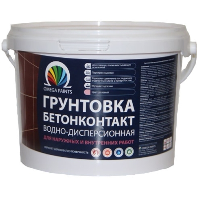 Грунт бетонконтакт Omega Paints розовый (3 кг)