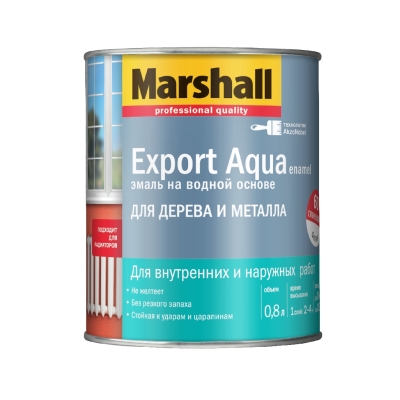 Эмаль водная Marshall Export Aqua черная полуматовая (0.8 л)