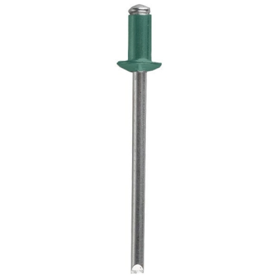 Заклепка вытяжная 4х10 мм алюминий/сталь темно-зеленая (RAL 6005) (100 шт) Крепстандарт