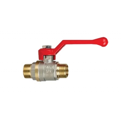 Кран шаровый 1/2" н/н резьба ручка (красная) JIF 353NB