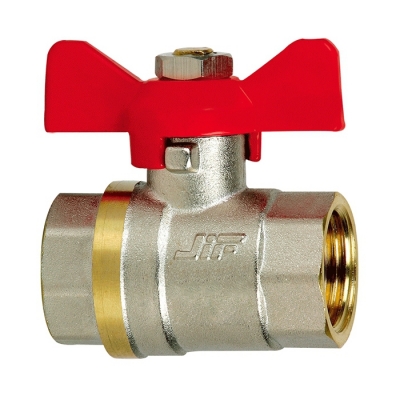 Кран шаровой 1/2" в/в резьба бабочка (красная) JIF 354NB