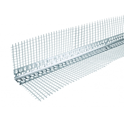 Угол перфорированный алюминиевый с сеткой 70х70мм для фасадных работ 2,5м