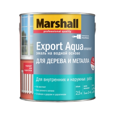 Эмаль водная Marshall Export Aqua белая полуматовая (2.5 л)