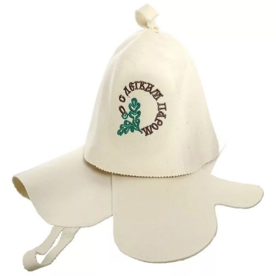 Набор из 3пр Банные штучки-41086 (шапка С лёгким паром, коврик, рукавица) войлок