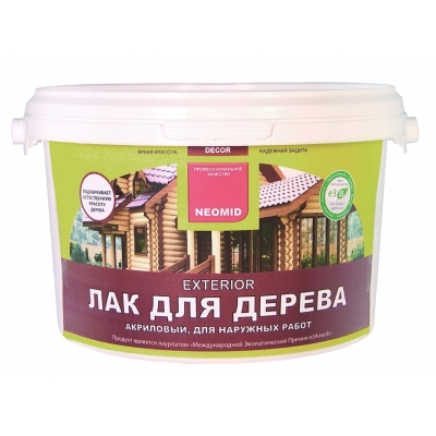 Лак акриловый универсальный для дерева Neomid Exterior (1 л)