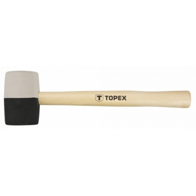 Киянка черно-белая резина 0.45 кг (d 58 мм) ручка дерево Topex 02A354