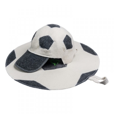 Набор из 2пр Банные штучки-41126 (шапка Футбольный мяч, коврик футбольный мяч) войлок