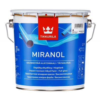 Краска тиксотропная Tikkurila Miranol базис A глянцевая (2.7 л)