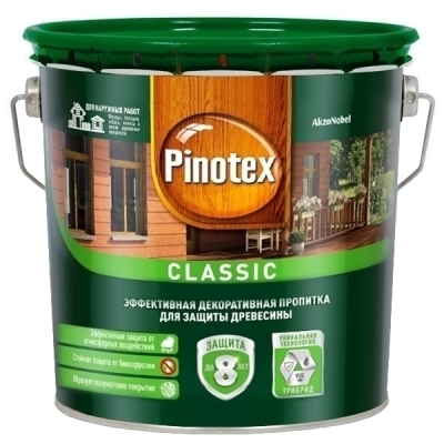 Пропитка для древесины декоративно-защитная Pinotex Classic орегон (9 л)