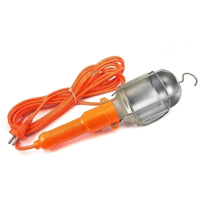 Светильник-переноска LUX ПР-60-10 оранжевый 10 метров 60W E27, металл. кожух (б/лампы)