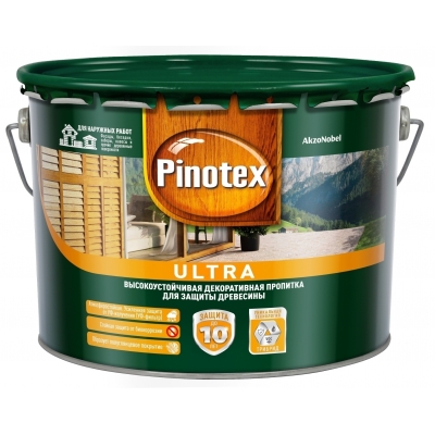 Влагостойкая лазурь Pinotex Ultra калужница (9 л)