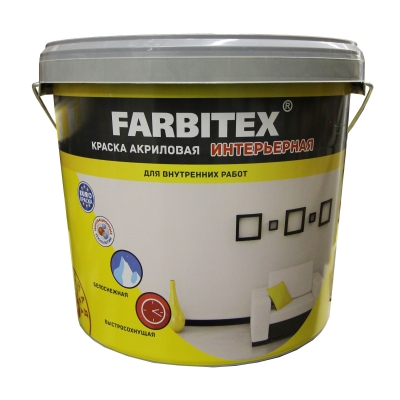 Краска акриловая интерьерная Farben Farbitex белая (6 кг)