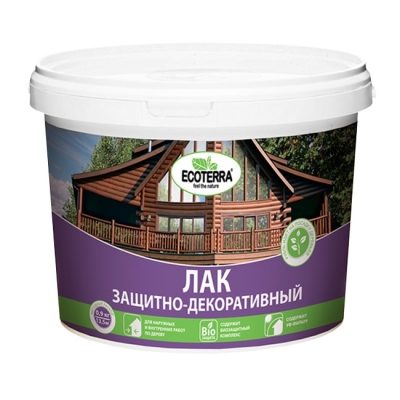 Лак защитно-декоративный акриловый ECOTERRA дуб 2.5 кг