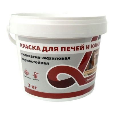 Краска для печей и каминов Krafor Альфа белая (3 кг)