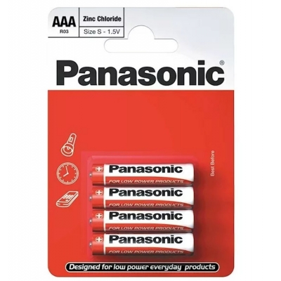 Батарейка солевая R03 ААА Zinc Carbon 1.5 В Panasonic (4 шт)