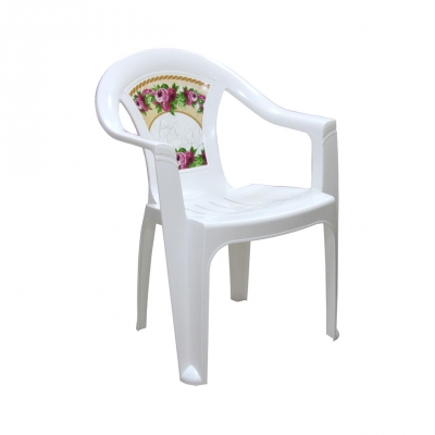 Кресло пластмассовое Винтаж белое м2644