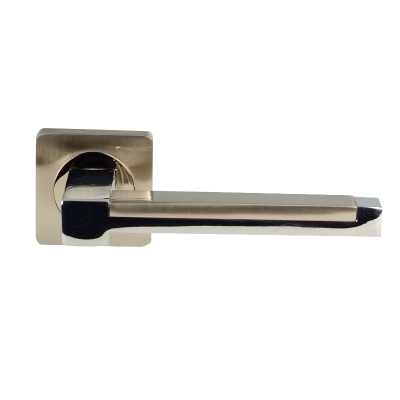 Ручка дверная "Trodos" AL-02-572 CP/SN/CP "квадрат" хром/никель/хром