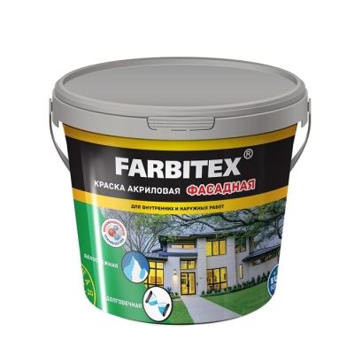Краска акриловая фасадная Farben Farbitex белая (6 кг)