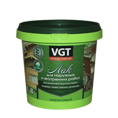 Лак акриловый для наружных и внрутренних работ VGT глянцевый (0.9 кг)