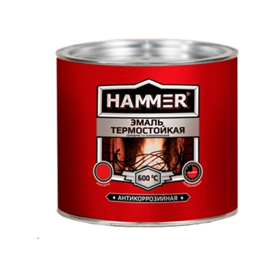Эмаль термостойкая HAMMER черная (0.33 кг)