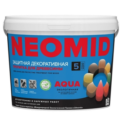 Защитная декоративная пропитка для древесины Neomid BioColor Aqua кедр (2.3 л)