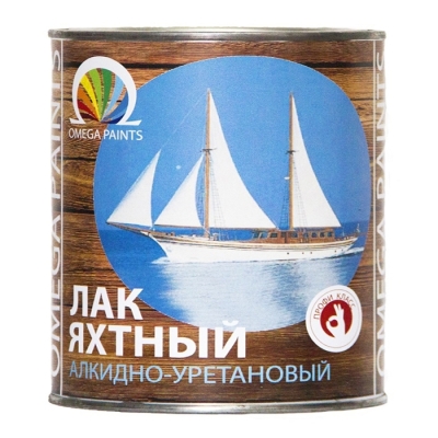 Лак яхтный алкидно-уретановый Omega Paints полуматовый (2.4 кг)
