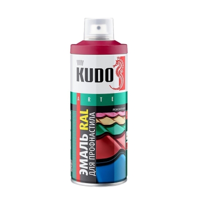 Эмаль для металлочерепицы KUDO KU-08019R серо-коричневая (520 мл)