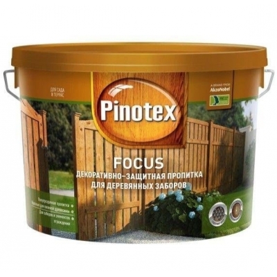 Пропитка для древесины декоративно-защитная Pinotex Focus Aqua зеленый лес (9 л)