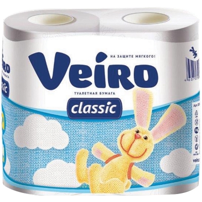 Бумага туалетная Veiro Classic 2х-слойная (4 шт)