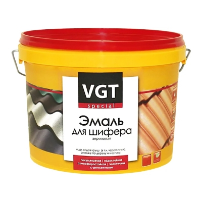 Эмаль для шифера VGT красно-коричневая полуглянцевая (2.5 кг)
