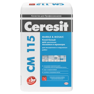 Клей для мозаики и мрамора Ceresit CM 115 Plus 25 кг