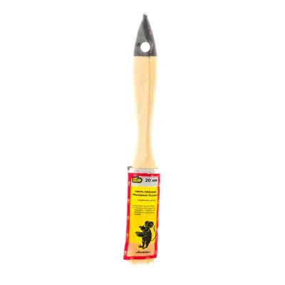 Кисть плоская 888 Малярная сказка универсальная 20 мм натуральная щетина деревянная ручка