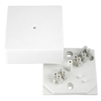 Коробка распределительная (распаячная) с клеммником ОП 75х75х30 мм белая HEGEL КРК2702