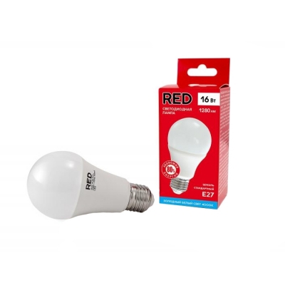 Лампа светодиодная LED A60 14 Вт E27 груша 4000 K холодный белый свет RED