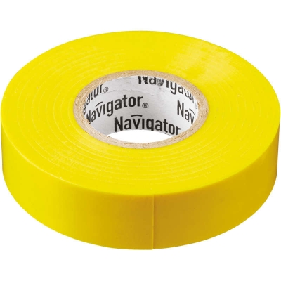 Изолента ПВХ Navigator желтая, 15 мм (20 м)
